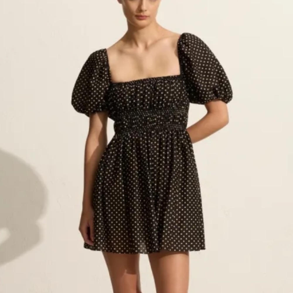 Matteau Black and White Polka Dot Mini Dress